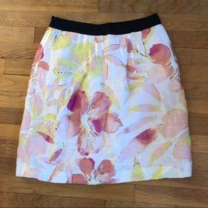 Pink, white and yellow floral skirt
